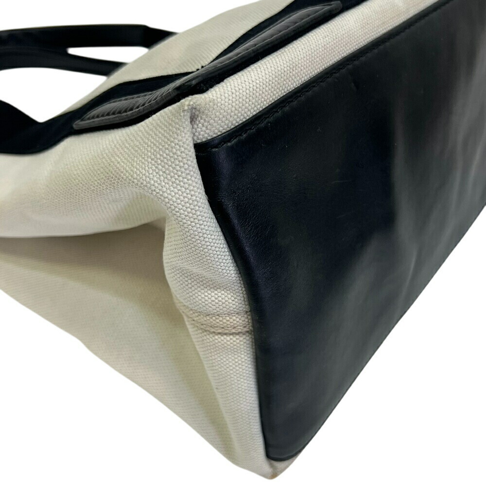 BALENCIAGA Navy Blue Cabas Tote Bag Handbag White - Picture 3 of 8